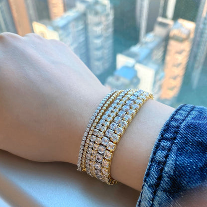 [Amore Jewels]Radiant Shinning Princess Cut Tennis Bracelet