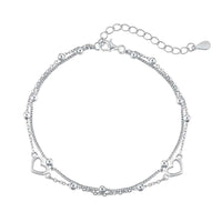 [Amore Jewels]Dainty Double Layer Love Heart Bracelet