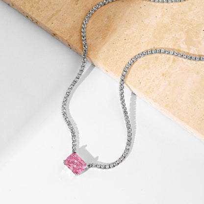 [Amore Jewels]4.0 Carat Elegant Radiant Cut Necklace