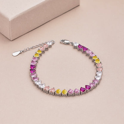 [Amore Jewels]Luxurious Colorful Romantic Heart Shape Lover Bracelet