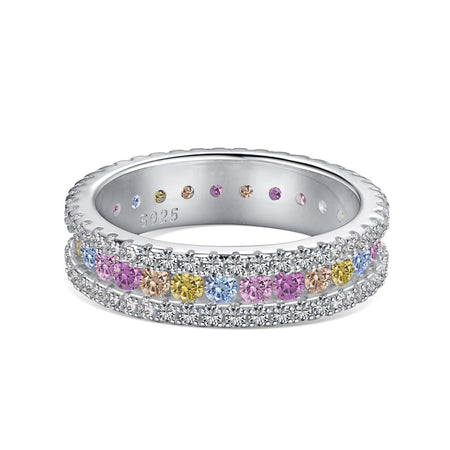 [Amore Jewels]Delicate Colorful Round Cut Daily Ring