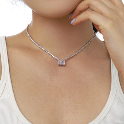 [Amore Jewels]4.0 Carat Elegant Radiant Cut Necklace