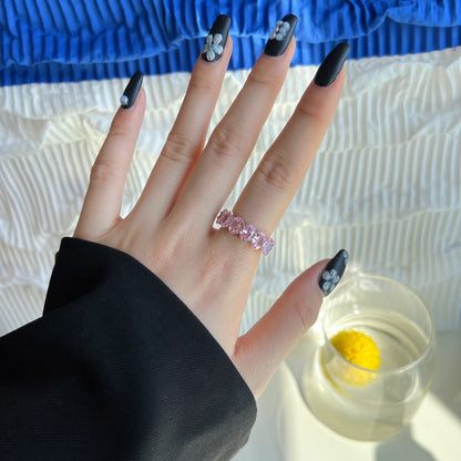 [Amore Jewels]Dainty Elongated Cushion Cut Tennis Ring