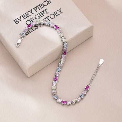 [Amore Jewels]Delicate Colorful Emerald Cut Party Bracelet