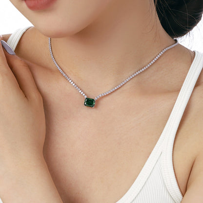 [Amore Jewels]4.0 Carat Elegant Radiant Cut Necklace