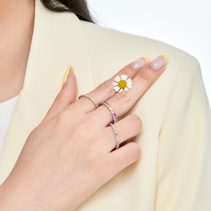[Amore Jewels]Dazzling Lustrous Round Cut Tennis Ring