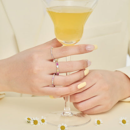 [Amore Jewels]Dazzling Lustrous Round Cut Tennis Ring