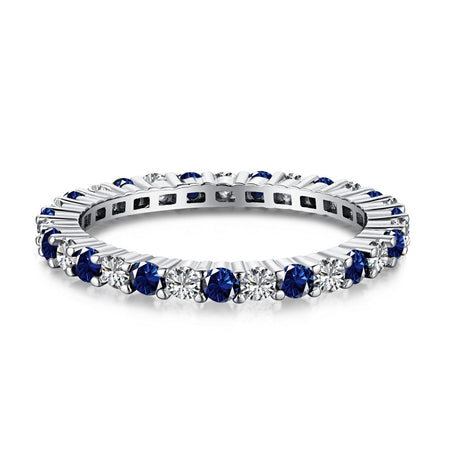 [Amore Jewels]Exquisite Colorful Round Cut Tennis Ring