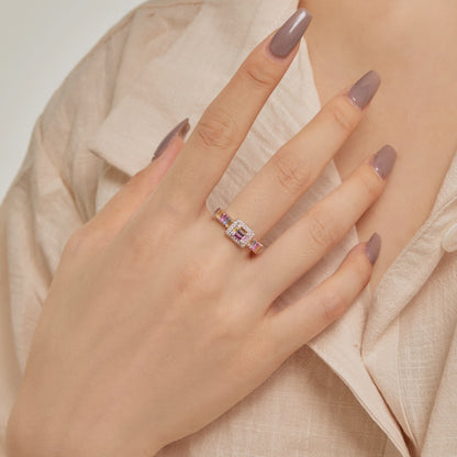 [Amore Jewels]Exquisite Colorful Radiant Cut Party Ring