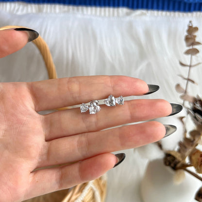 [Amore Jewels]Double Heart-Shape Classic Princess Style Earrings