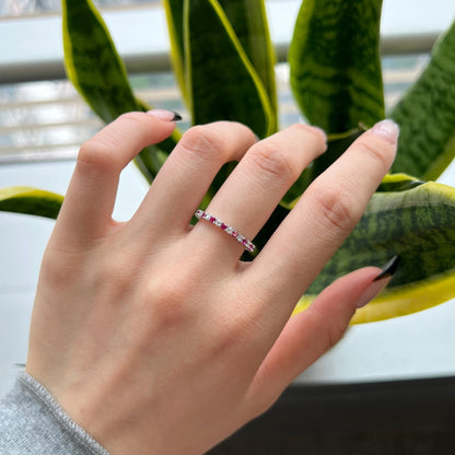 [Amore Jewels]Exquisite Colorful Round Cut Tennis Ring