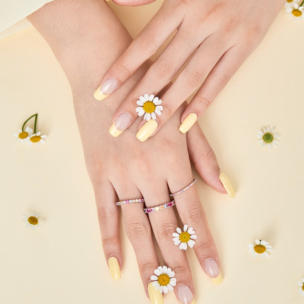 [Amore Jewels]Ornate Colorful Round Cut Tennis Ring