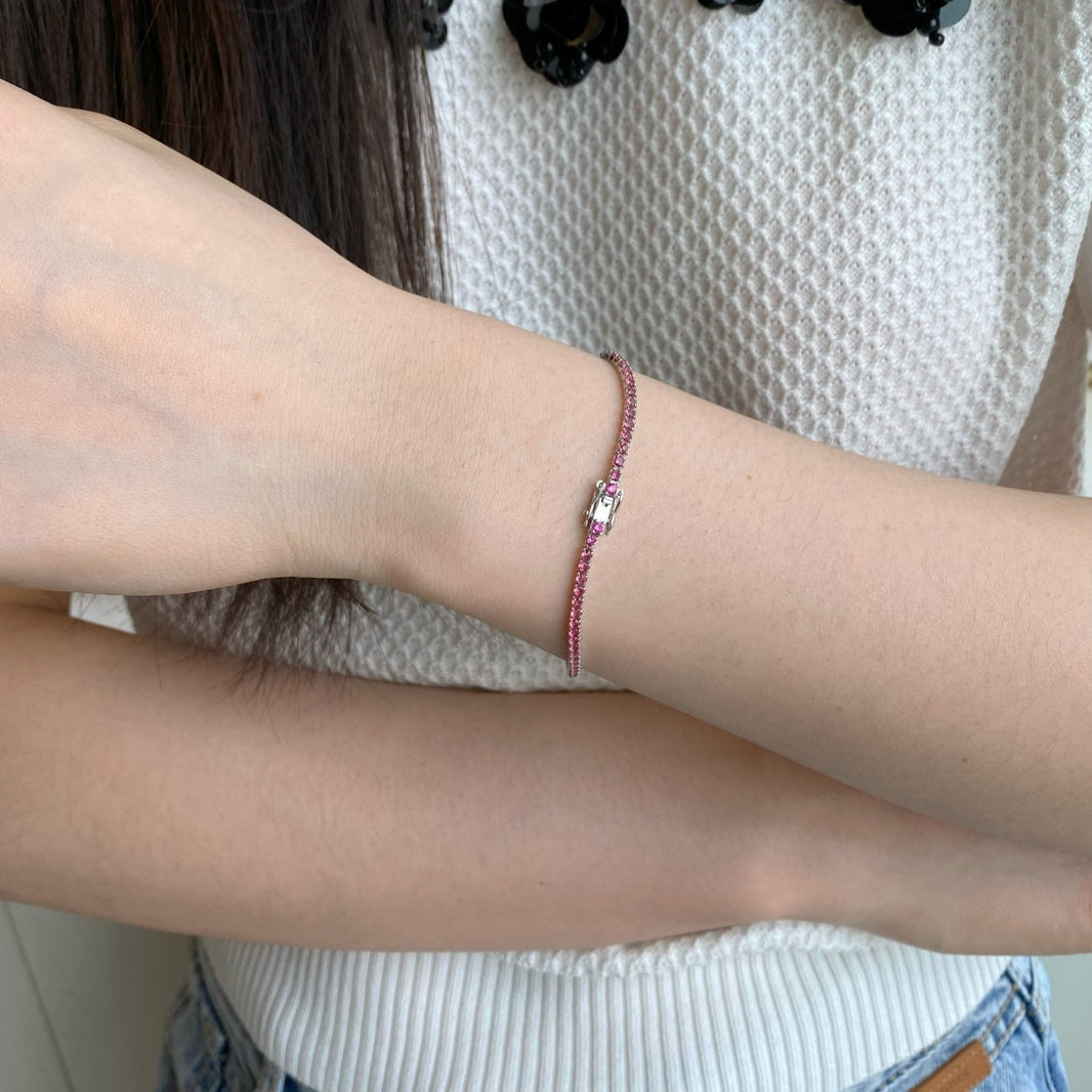 [Amore Jewels]Dazzling Colorful Round Cut Daily Bracelet