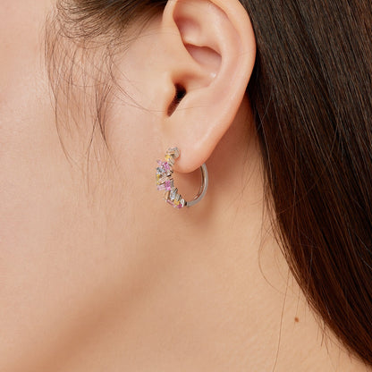 [Amore Jewels]Dazzling Colorful Emerald Cut Daily Earrings