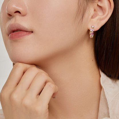 [Amore Jewels]Dazzling Colorful Emerald Cut Daily Earrings