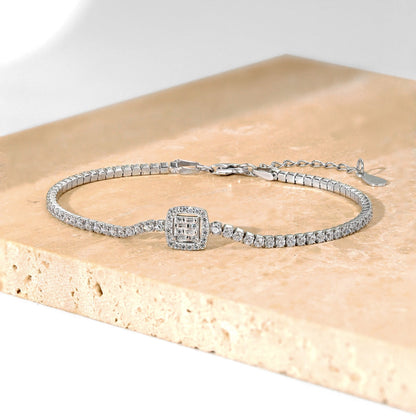 [Amore Jewels]Luxurious Dazzling Square Shape Banquet Bracelet