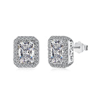 [Amore Jewels]1.0 Carat Luxurious Dainty Emerald Cut Daily Earrings