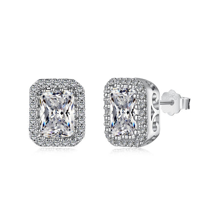 [Amore Jewels]1.0 Carat Luxurious Dainty Emerald Cut Daily Earrings