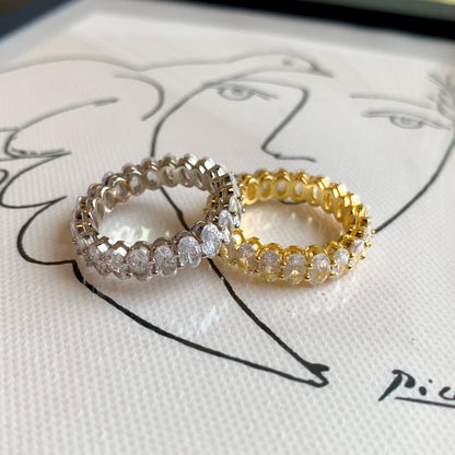 [Amore Jewels]Ornate Oval Cut Tennis Ring