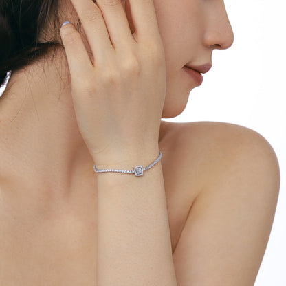 [Amore Jewels]Luxurious Dazzling Square Shape Banquet Bracelet