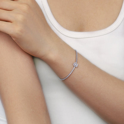 [Amore Jewels]Luxurious Dazzling Square Shape Banquet Bracelet