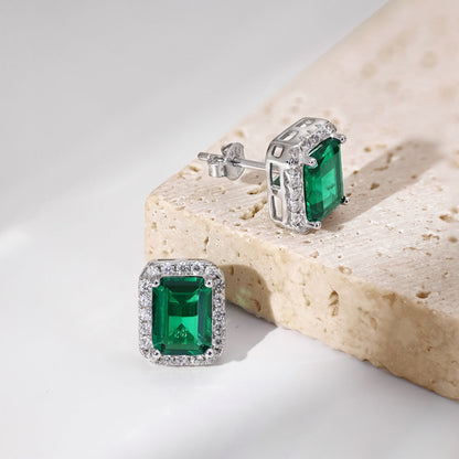 [Amore Jewels]Luxurious Dainty Emerald Cut Banquet Earrings