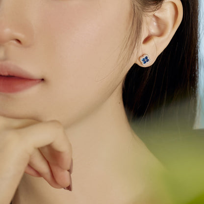 [Amore Jewels]Four-Leaf Clover Flower Shaped Earrings