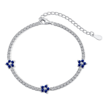 [Amore Jewels]Sparkling Flower Shape Tennis Bracelet