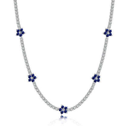 [Amore Jewels]Luxurious Colorful Flower Tennis Necklace