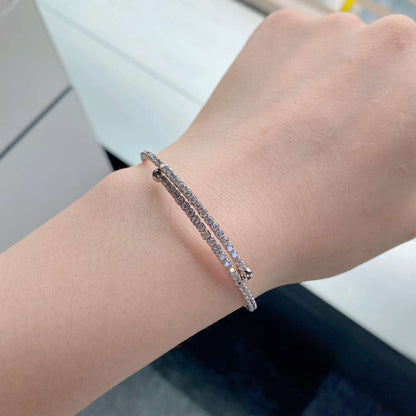 [Amore Jewels]Row of Diamonds Round Fashion Bracelet