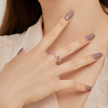 [Amore Jewels]Unique Colorful Marquise Cut Daily Ring