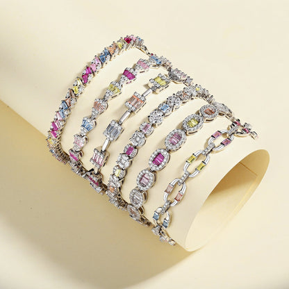 [Amore Jewels]Dainty Charming Emerald Cut Daily Bracelet