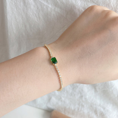 [Amore Jewels]1.0 Carat Unique Emerald Cut Banquet Bracelet