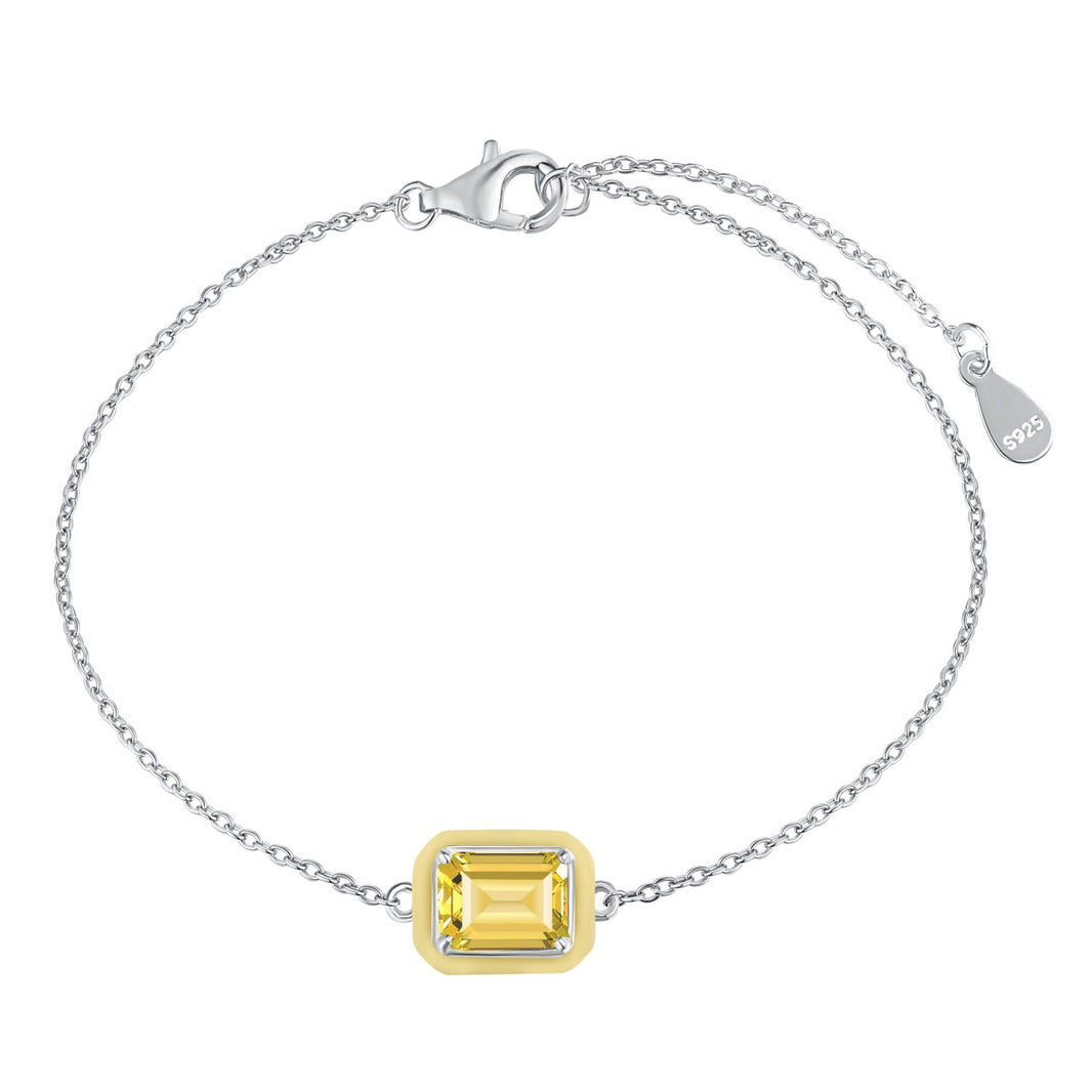 [Amore Jewels]2.0 Carat Sparkling Colorful Emerald Cut Daily Bracelet