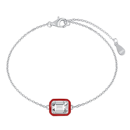 [Amore Jewels]2.0 Carat Sparkling Colorful Emerald Cut Daily Bracelet
