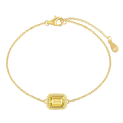 [Amore Jewels]2.0 Carat Sparkling Colorful Emerald Cut Daily Bracelet