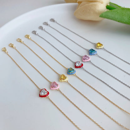 [Amore Jewels]Sparkling Romantic Heart Shape Lover Bracelet