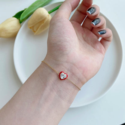 [Amore Jewels]Sparkling Romantic Heart Shape Lover Bracelet