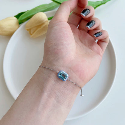 [Amore Jewels]2.0 Carat Sparkling Colorful Emerald Cut Daily Bracelet