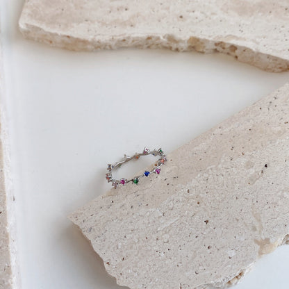 [Amore Jewels]Radiant Colorful Round Cut Daily Ring