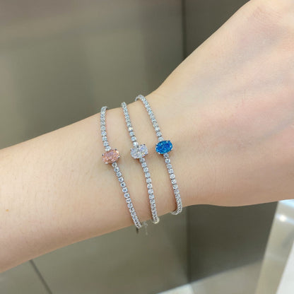 [Amore Jewels]0.75 Carat Exquisite Oval Cut Daily Bracelet