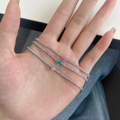 [Amore Jewels]0.5 Carat Elegant Romantic Heart Shape Lover Bracelet
