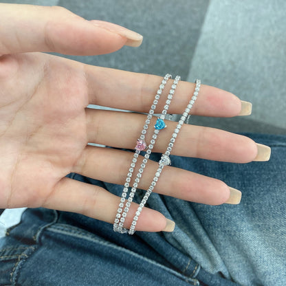 [Amore Jewels]0.5 Carat Elegant Romantic Heart Shape Lover Bracelet