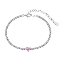 [Amore Jewels]0.5 Carat Elegant Romantic Heart Shape Lover Bracelet