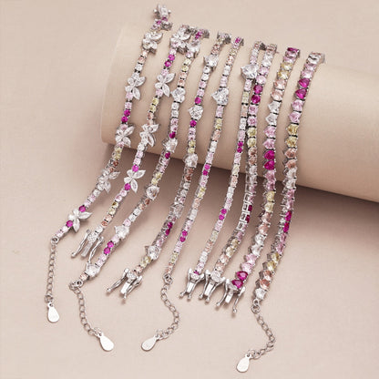 [Amore Jewels]Romantic Heart Shape Round Cut Lover Bracelet