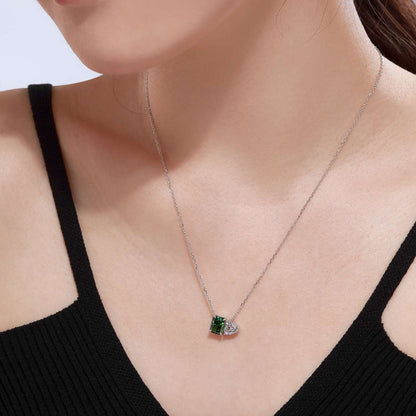 [Amore Jewels]Dazzling Square & Heart Shape Necklace