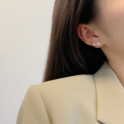 [Amore Jewels]Double Heart-Shape Classic Princess Style Earrings