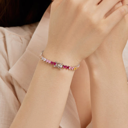[Amore Jewels]Luxurious Colorful Romantic Heart Shape Lover Bracelet