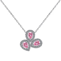 [Amore Jewels]Elegant Flower Shape Pear Cut Necklace