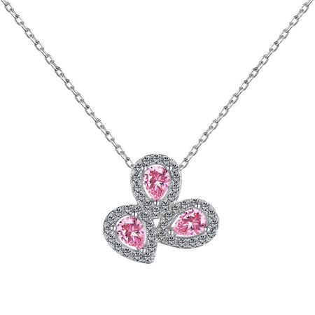 [Amore Jewels]Elegant Flower Shape Pear Cut Necklace